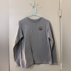Vans Heather Gray Boys Long Sleeve Tee large 12-14